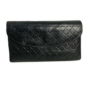 Unbranded Black Supple Leather Wallet Snap Closure Diamond Pattern Fully Lined 🖤